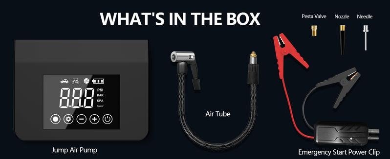 RoadRescue 4000A — Car Jump Starter + 150 PSI Tire Inflator (12V, 15,000 mAh, LED, Power Bank) - Image 2